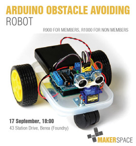 Join us for an evening of tinkering and making your own Arduino Obstacle avoiding robot.