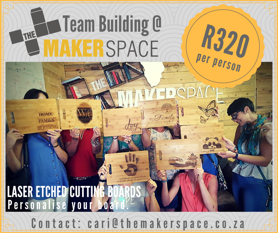 The MakerSpace | Team building | Laser Etched Chopping boards.