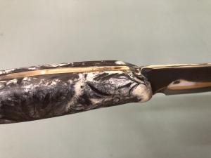 forged carbon knife handle made in the composite maker lab
